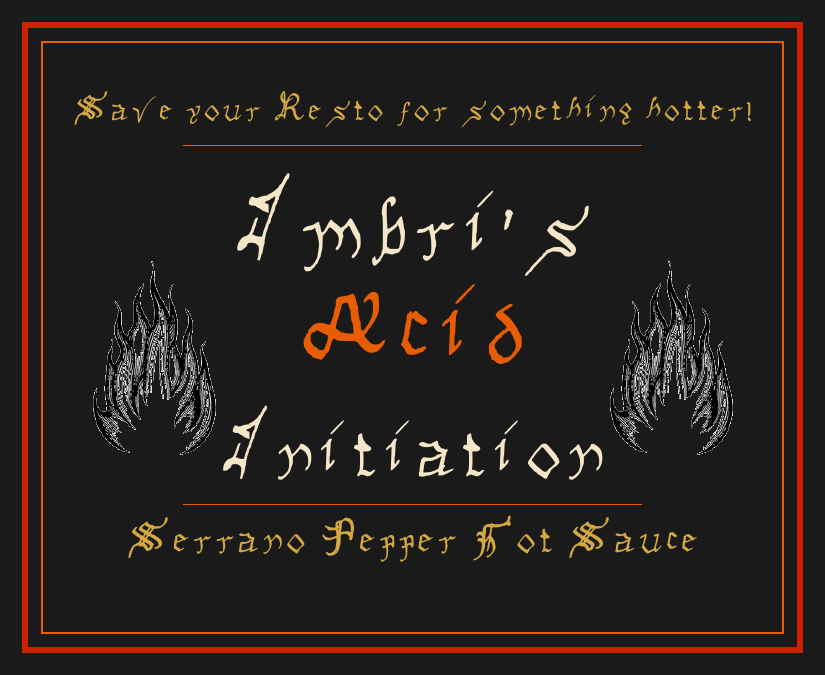 Imbri's Hot Sauce - Initiation label
