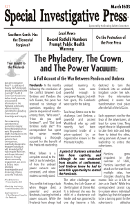 Special Investigative PressMarch 1604