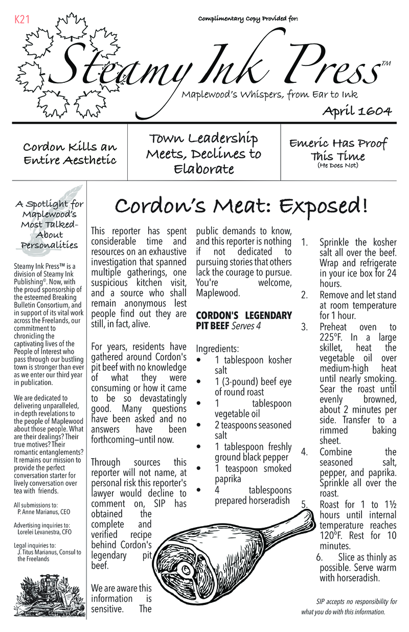 Steamy Ink April 1604