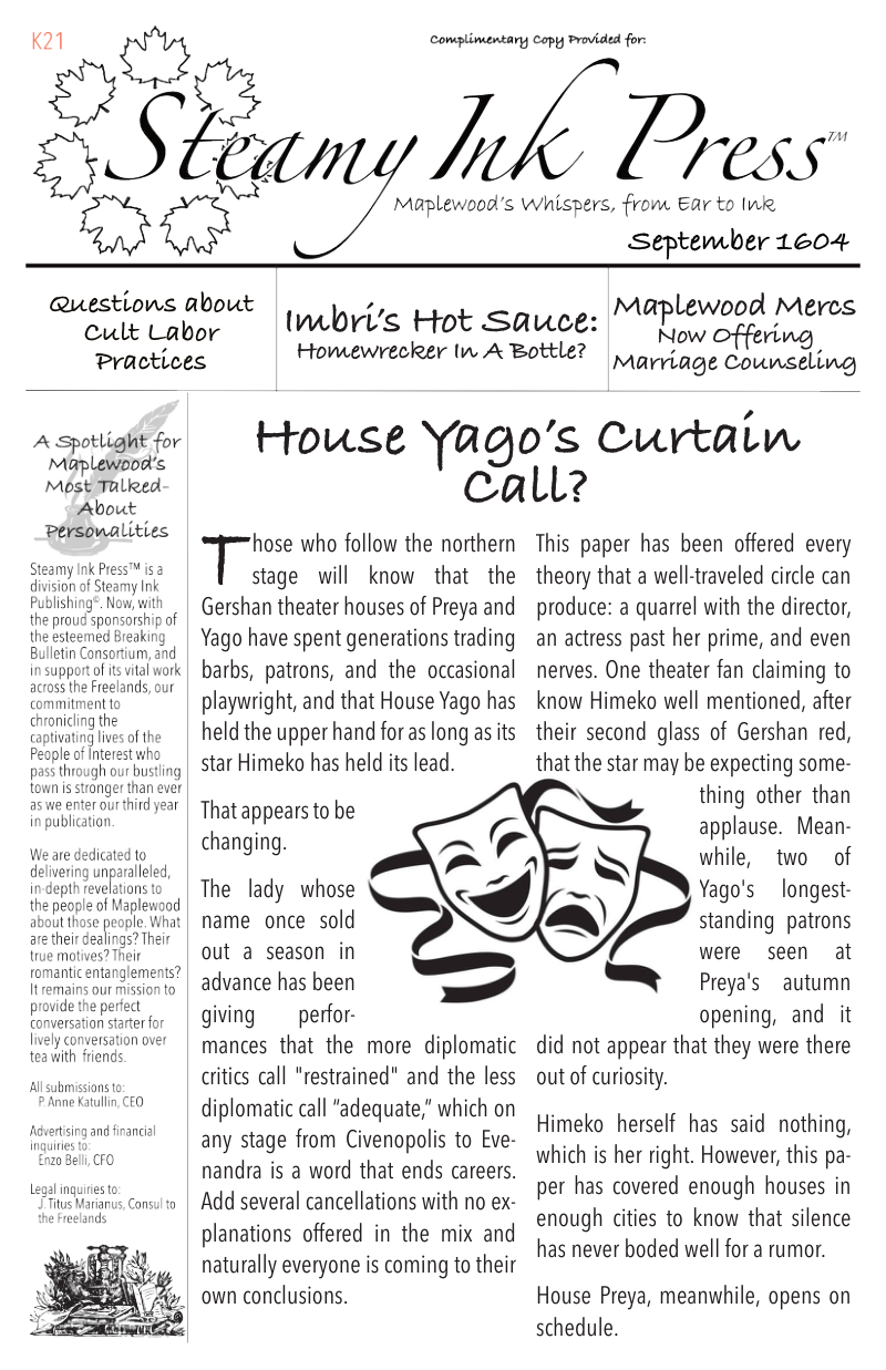 Steamy Ink September 1604